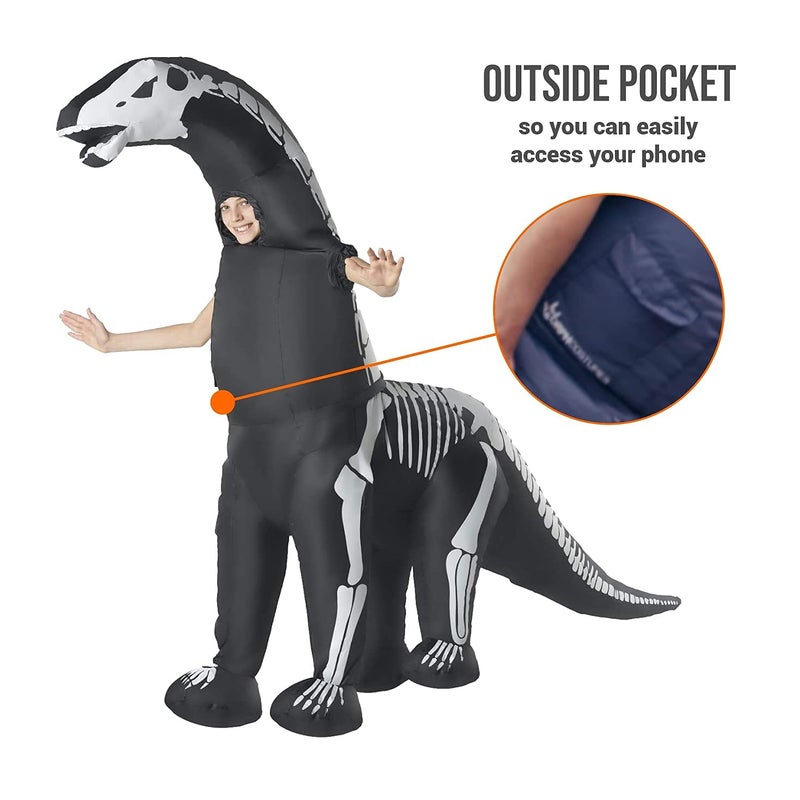 Morphsuits Morph Inflatable Skeleton Dinosaur Costume Adult, Inflatable Dinosaur Costume Adult, Blow Up Skeleton Dinosaur Costume - Image 3